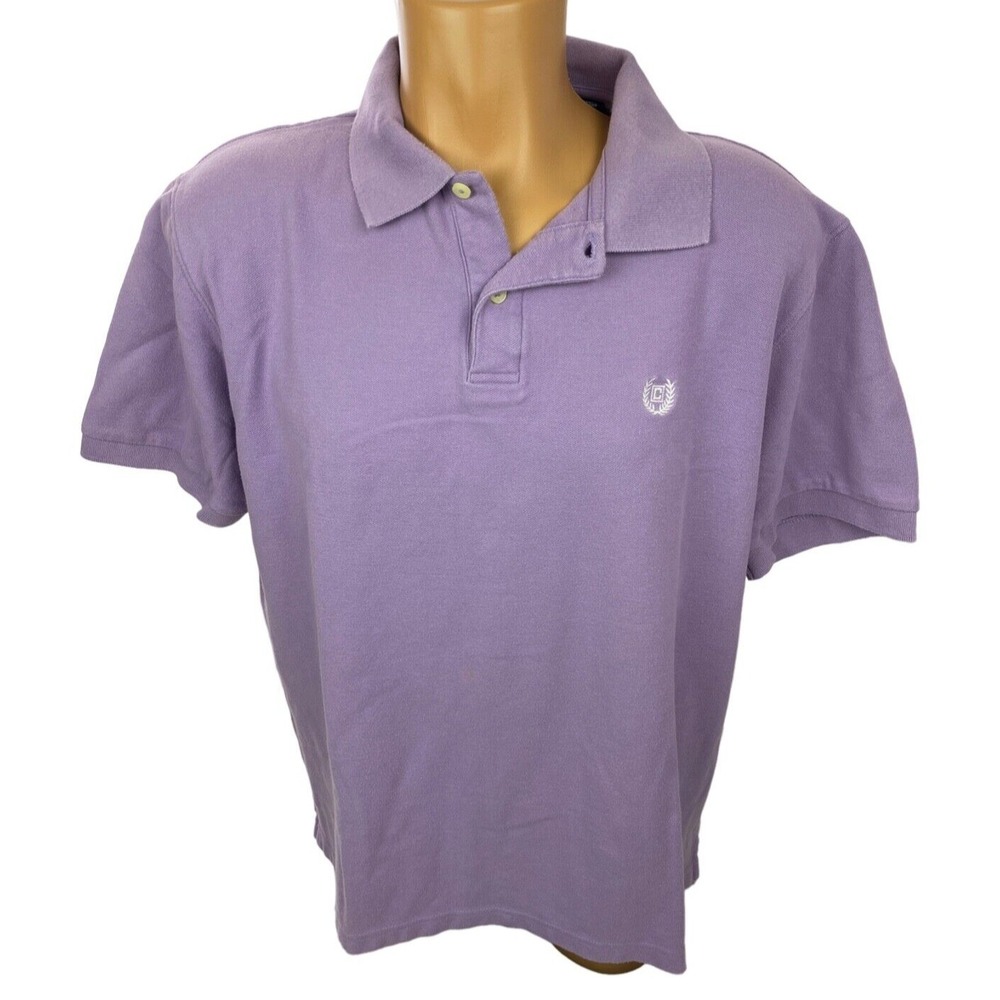 Chaps Light Purple Mens Polo Shirt Short Sleeve Collared Size XL 100%  Cotton